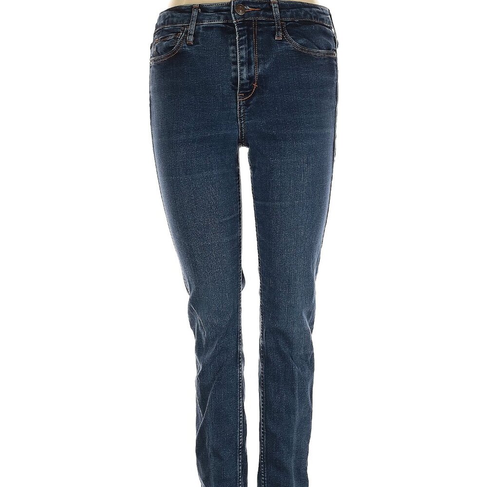 Abercrombie & Fitch blue high rise straight leg high waisted Skinny Jeans sz 27